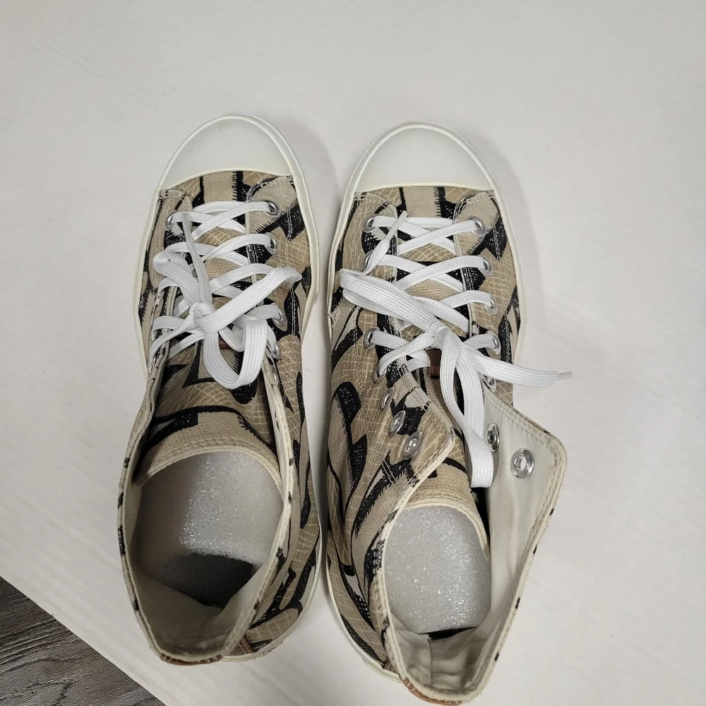 Burberry Mens Monogram-print High-top Sneakers In Neutrals Size 43 10 - Picture 8 of 13